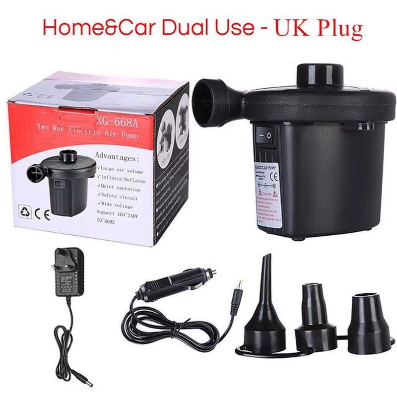 Electric Inflatable Pump Mini Air Cushion Portable Camping Pump Rapid Filling Mattress Swimming Pool Air Filling Blower Injector