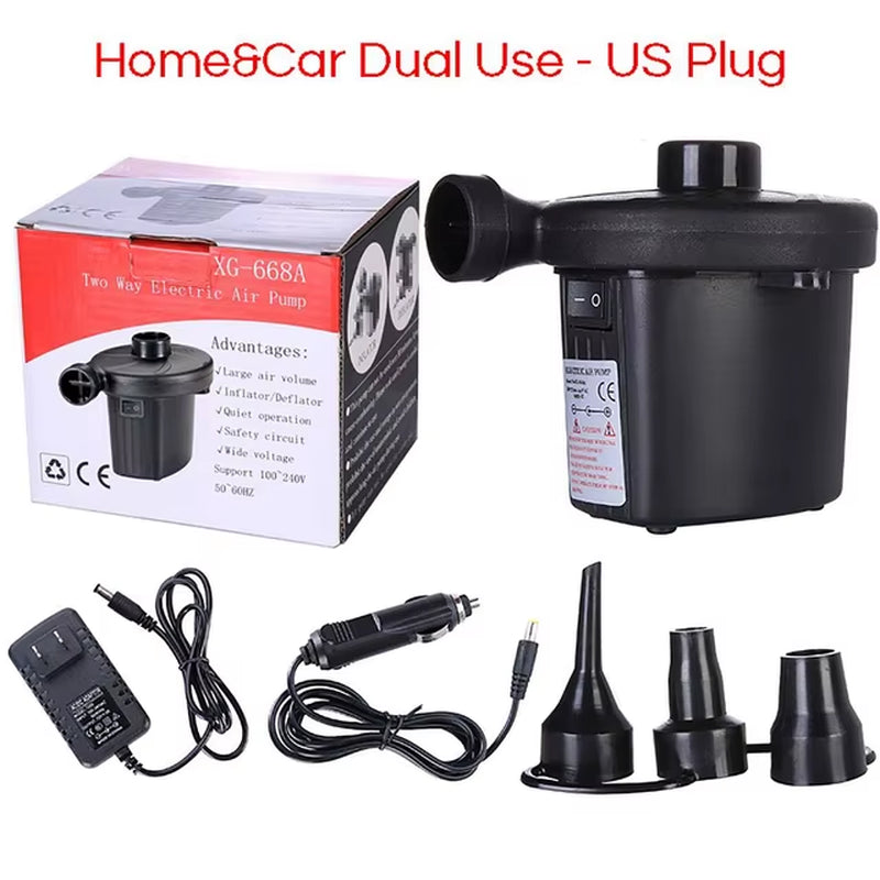 Electric Inflatable Pump Mini Air Cushion Portable Camping Pump Rapid Filling Mattress Swimming Pool Air Filling Blower Injector