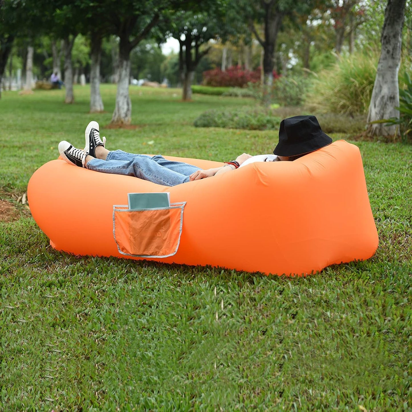 Inflatable Lounger Air Sofa for Backyard Lakeside Beach Traveling Camping,Portable Hammock,Water Proof, Anti-Air Leaking