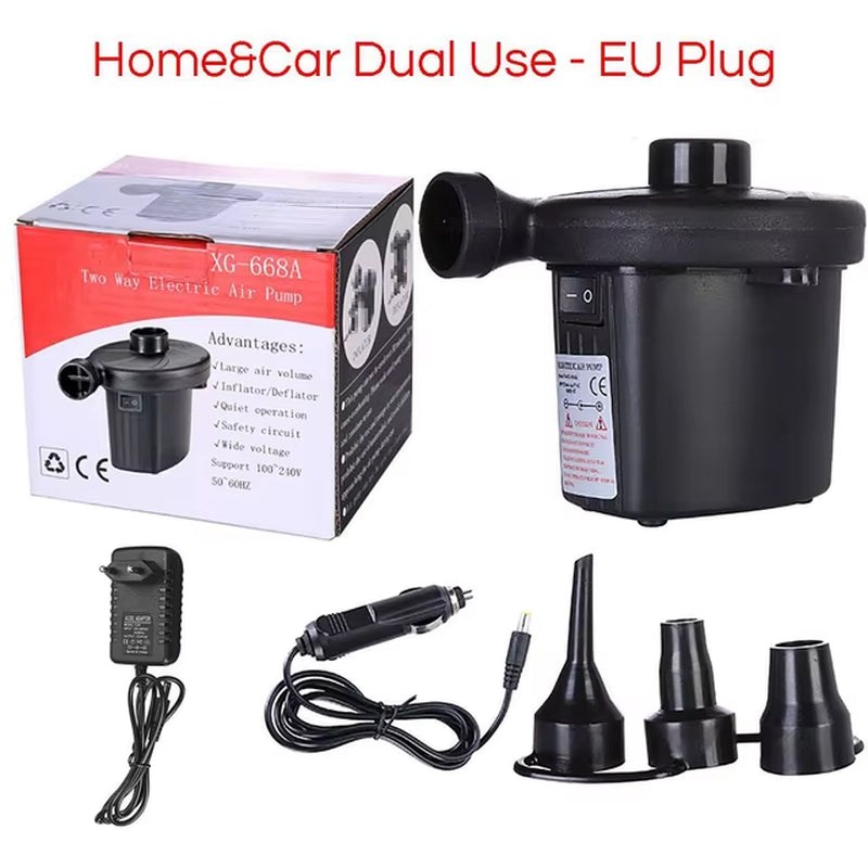 Electric Inflatable Pump Mini Air Cushion Portable Camping Pump Rapid Filling Mattress Swimming Pool Air Filling Blower Injector