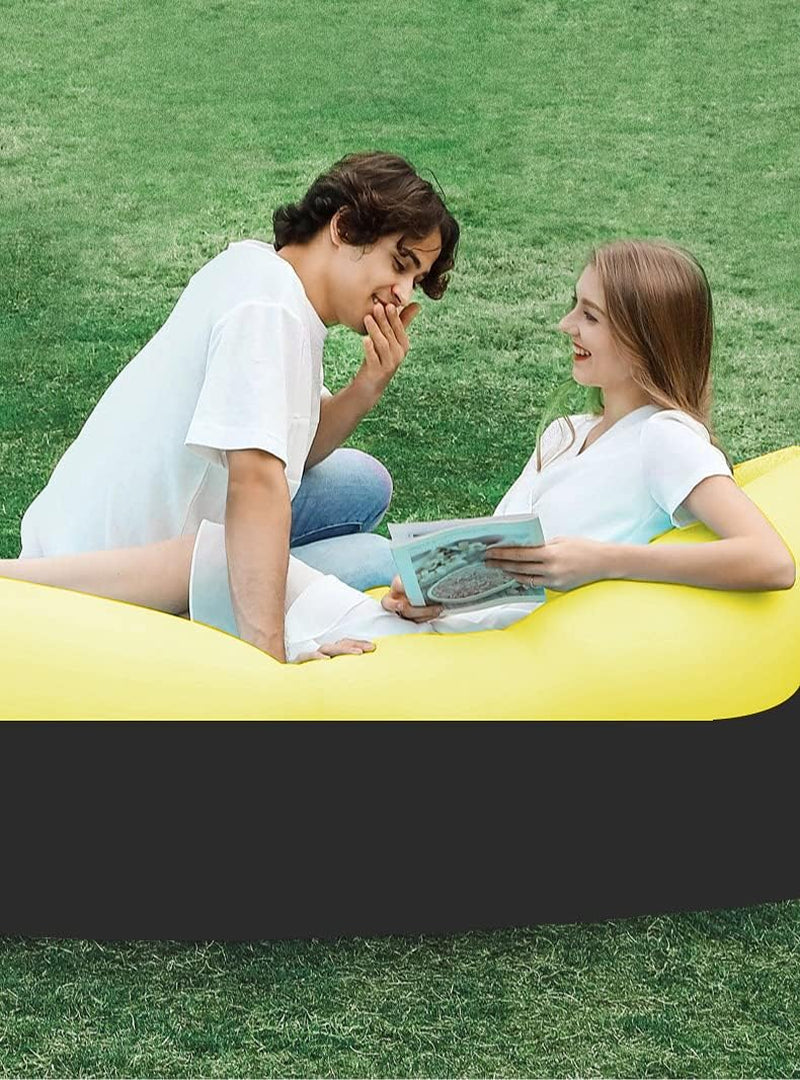 Inflatable Beach Lounge Chair,Camping Chair,Inflatable Lounge Chair with Pillow,Portable,Waterproof,Camping,Travel,Beach,Inflatable Sofa,Ideal for Picnic (Orange)