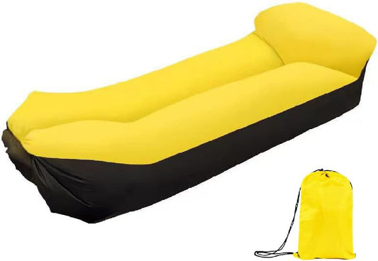 Inflatable Beach Lounge Chair，Camping Chair，Inflatable Lounge Chair with Pillow，Portable，Waterproof，Camping，Travel，Beach，Inflatable Sofa，Ideal for Picnic (Orange)
