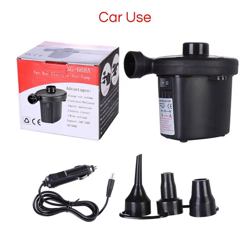 Electric Inflatable Pump Mini Air Cushion Portable Camping Pump Rapid Filling Mattress Swimming Pool Air Filling Blower Injector
